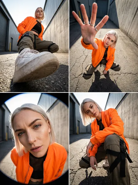 High fashion photos shot with ultra-wide angle