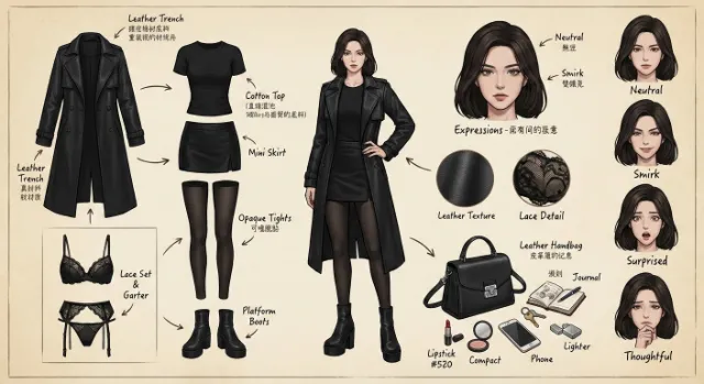 Panoramic Character In-depth Concept Decomposition Diagram