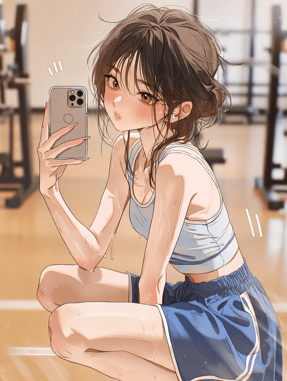健身自拍场景 / Fitness Selfie Scene