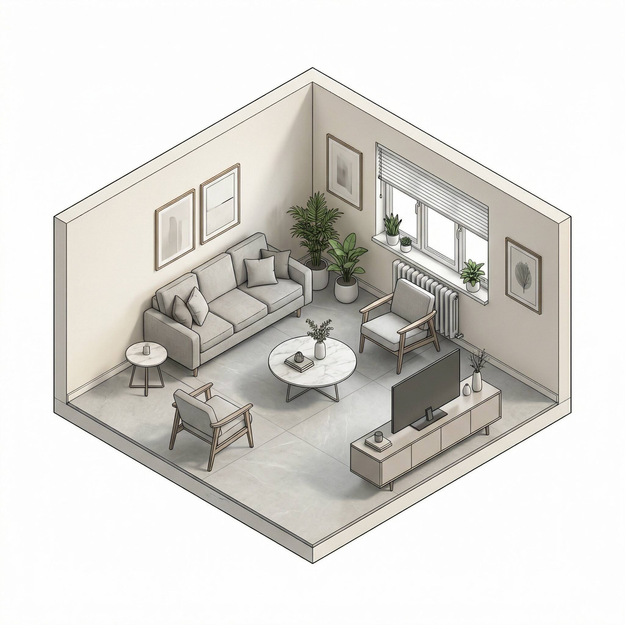 等距视角室内场景 / Isometric Interior Scene