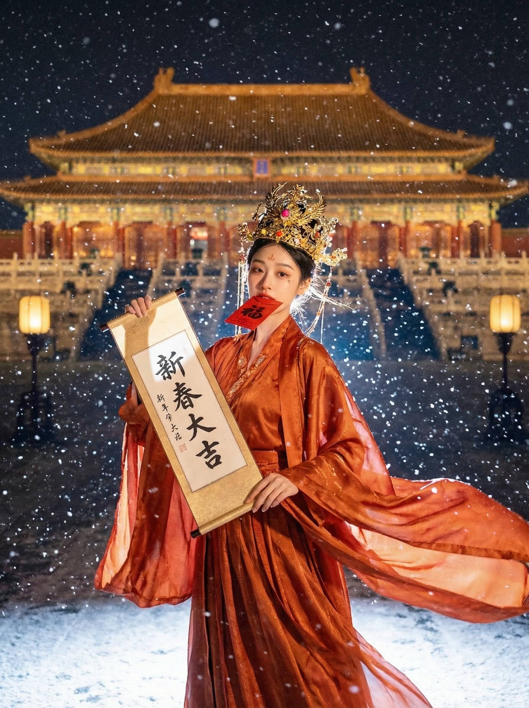 紫禁城雪夜凤凰 / Forbidden City Snow Night Phoenix